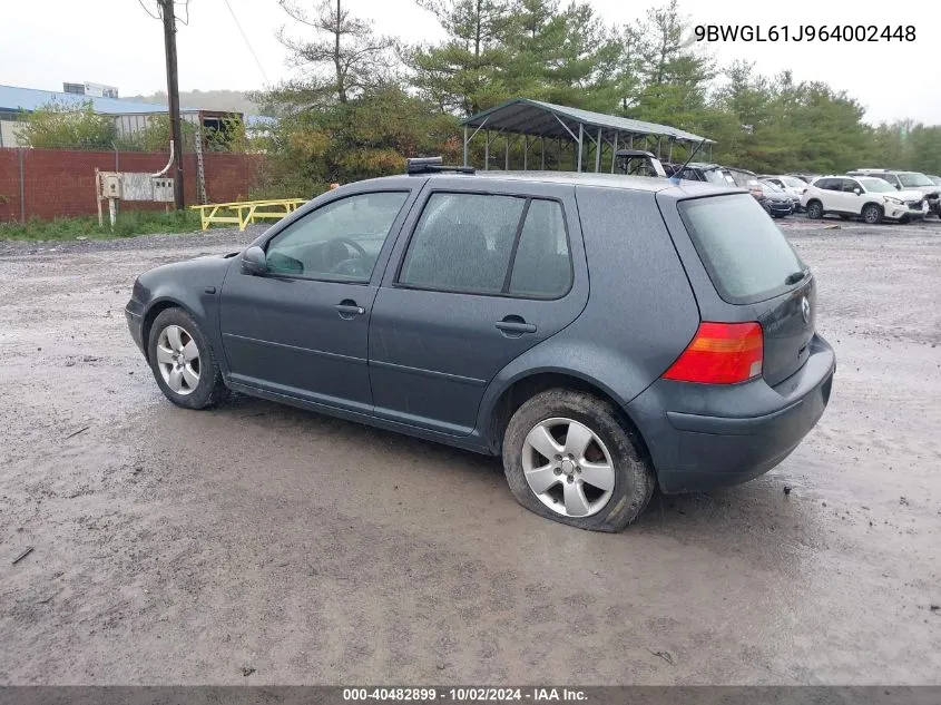 9BWGL61J964002448 2006 Volkswagen Golf Gls 2.0L