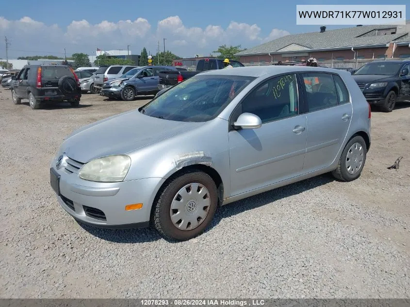 WVWDR71K77W012931 2007 Volkswagen Rabbit