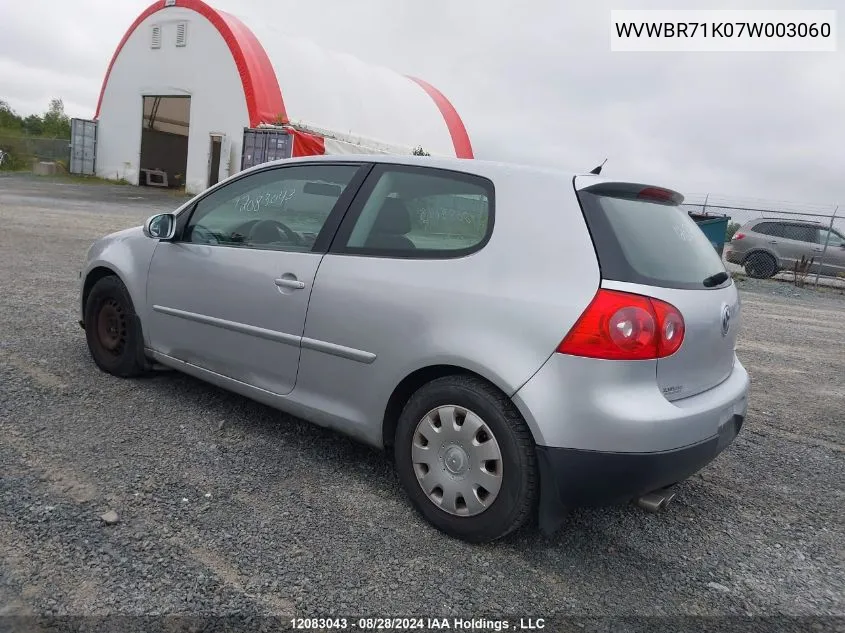 WVWBR71K07W003060 2007 Volkswagen Rabbit