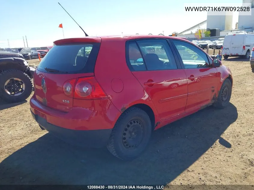 WVWDR71K67W092528 2007 Volkswagen Rabbit