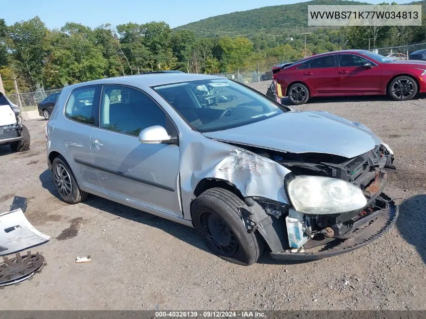 WVWBS71K77W034813 2007 Volkswagen Rabbit 2-Door