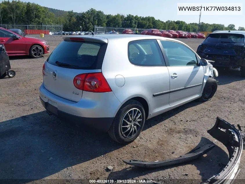 WVWBS71K77W034813 2007 Volkswagen Rabbit 2-Door