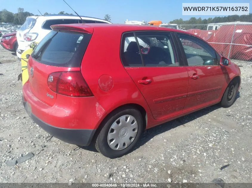 WVWDR71K57W163752 2007 Volkswagen Rabbit 4-Door