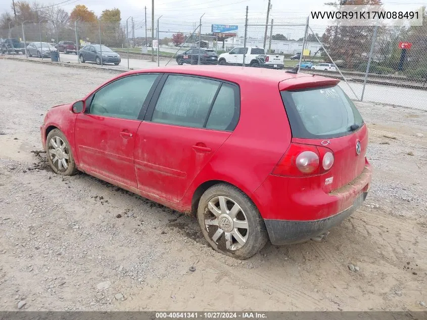 2007 Volkswagen Rabbit 4-Door VIN: WVWCR91K17W088491 Lot: 40541341