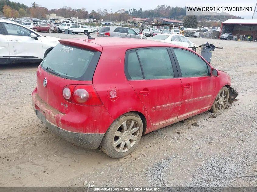 2007 Volkswagen Rabbit 4-Door VIN: WVWCR91K17W088491 Lot: 40541341