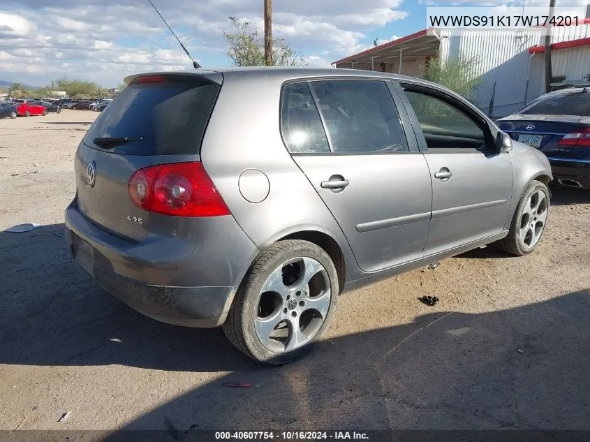 2007 Volkswagen Rabbit 4-Door VIN: WVWDS91K17W174201 Lot: 40607754