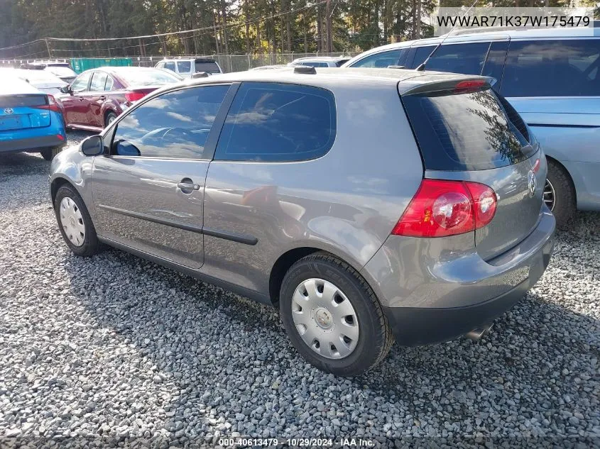 WVWAR71K37W175479 2007 Volkswagen Rabbit 2-Door