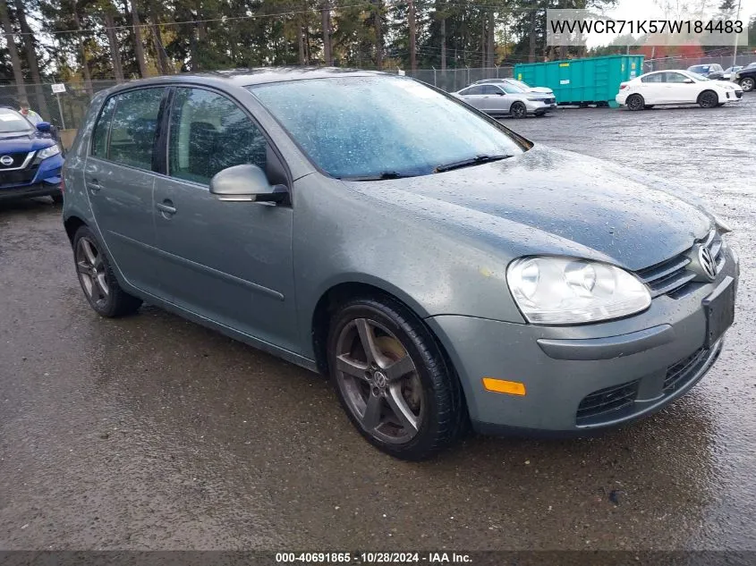 WVWCR71K57W184483 2007 Volkswagen Rabbit 4-Door