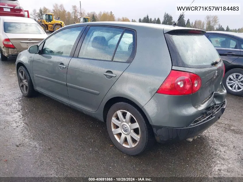 WVWCR71K57W184483 2007 Volkswagen Rabbit 4-Door