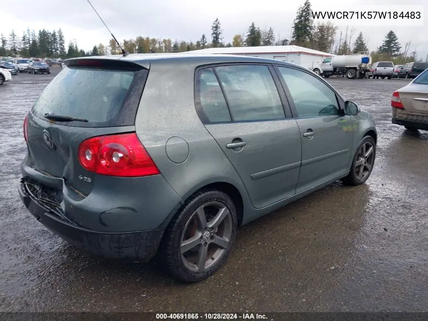 WVWCR71K57W184483 2007 Volkswagen Rabbit 4-Door