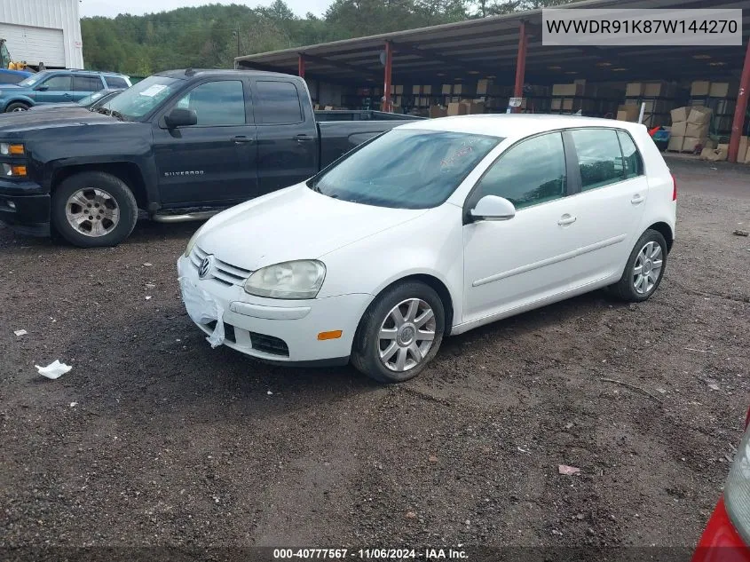 2007 Volkswagen Rabbit VIN: WVWDR91K87W144270 Lot: 40777567