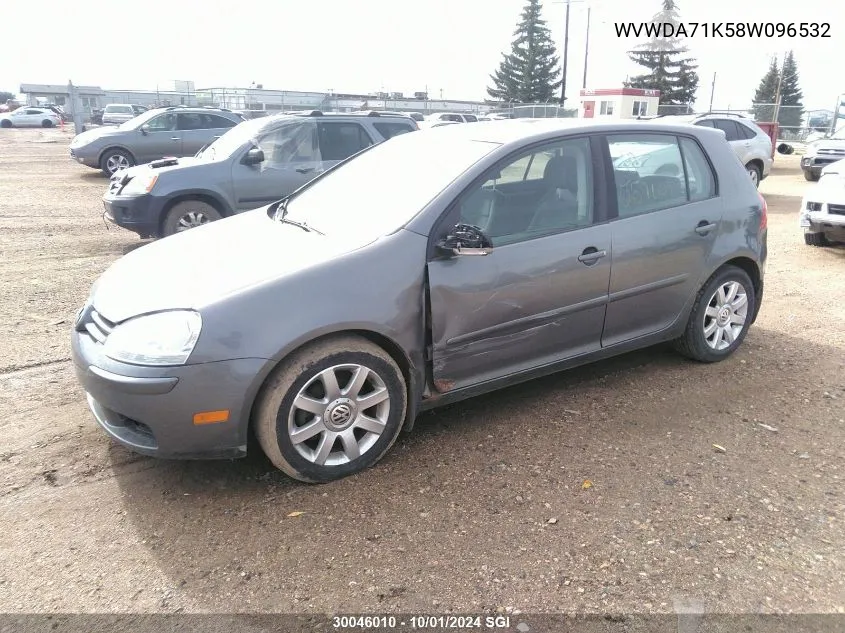 2008 Volkswagen Rabbit VIN: WVWDA71K58W096532 Lot: 30046010