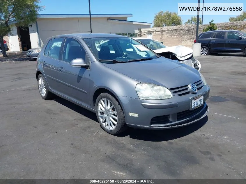 2008 Volkswagen Rabbit S VIN: WVWDB71K78W276558 Lot: 40225150