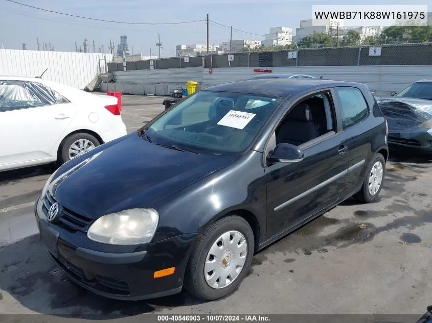 2008 Volkswagen Rabbit S VIN: WVWBB71K88W161975 Lot: 40546903