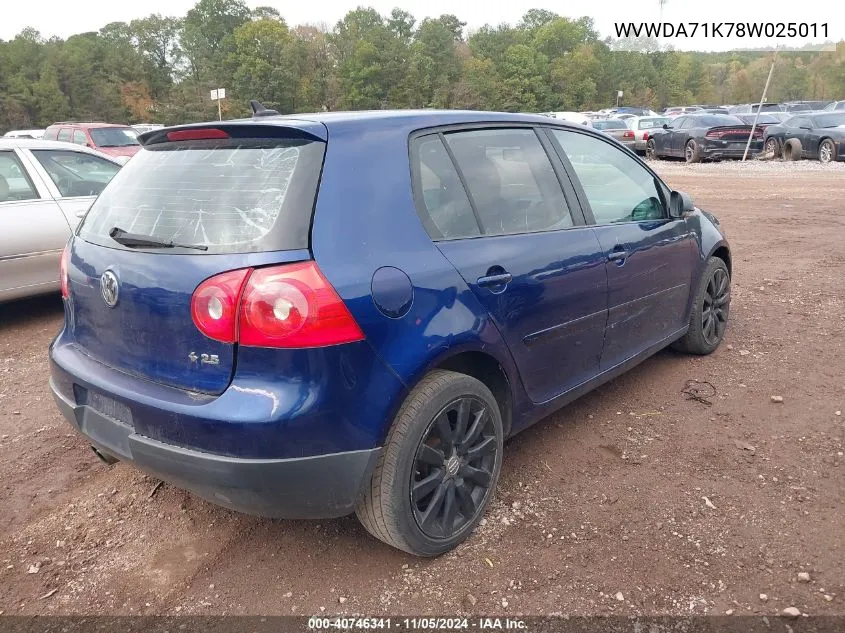 WVWDA71K78W025011 2008 Volkswagen Rabbit S