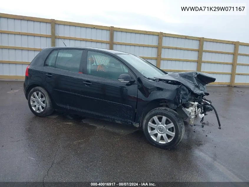 WVWDA71K29W071167 2009 Volkswagen Rabbit S