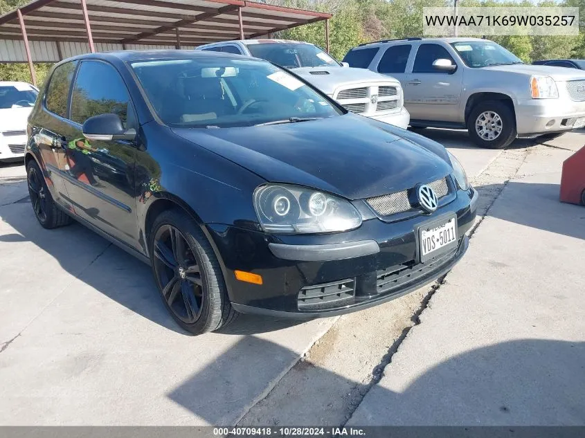 2009 Volkswagen Rabbit S VIN: WVWAA71K69W035257 Lot: 40709418