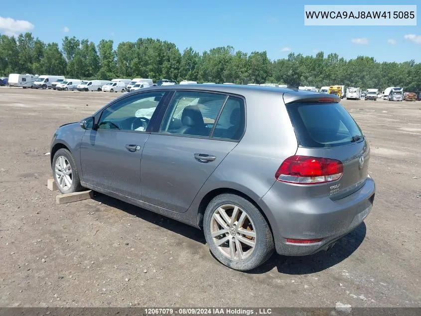 2010 Volkswagen Golf VIN: WVWCA9AJ8AW415085 Lot: 12067079