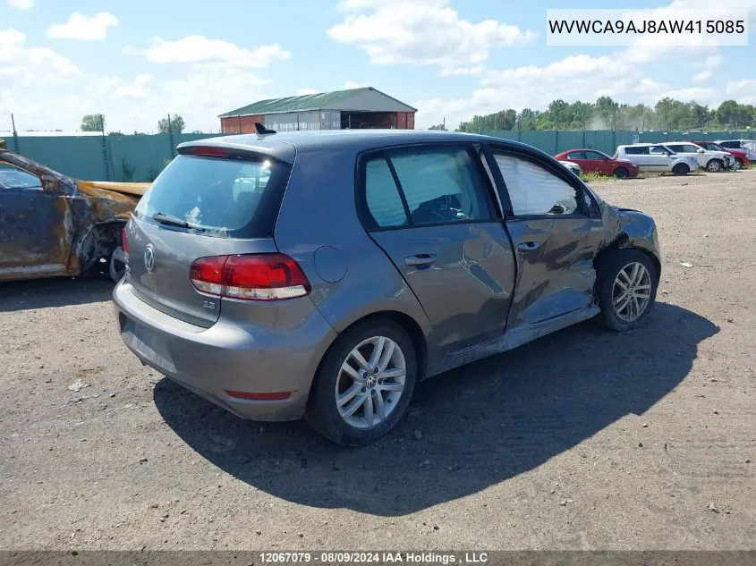 2010 Volkswagen Golf VIN: WVWCA9AJ8AW415085 Lot: 12067079