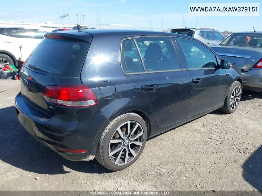 WVWDA7AJXAW379151 2010 Volkswagen Golf