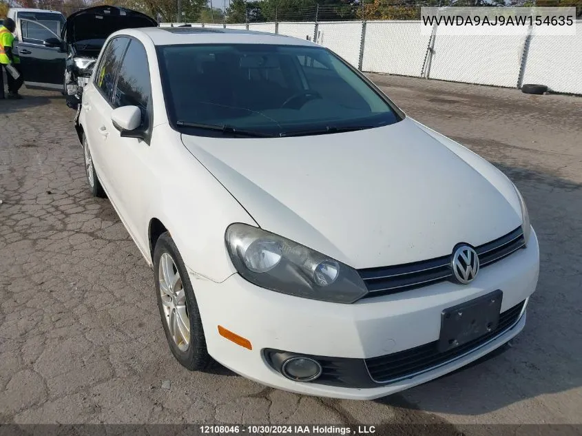 2010 Volkswagen Golf VIN: WVWDA9AJ9AW154635 Lot: 12108046