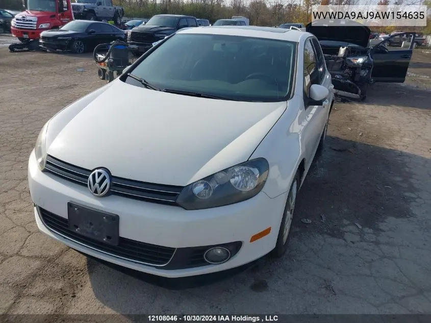 2010 Volkswagen Golf VIN: WVWDA9AJ9AW154635 Lot: 12108046