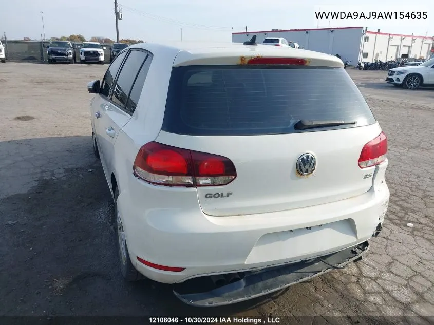 2010 Volkswagen Golf VIN: WVWDA9AJ9AW154635 Lot: 12108046