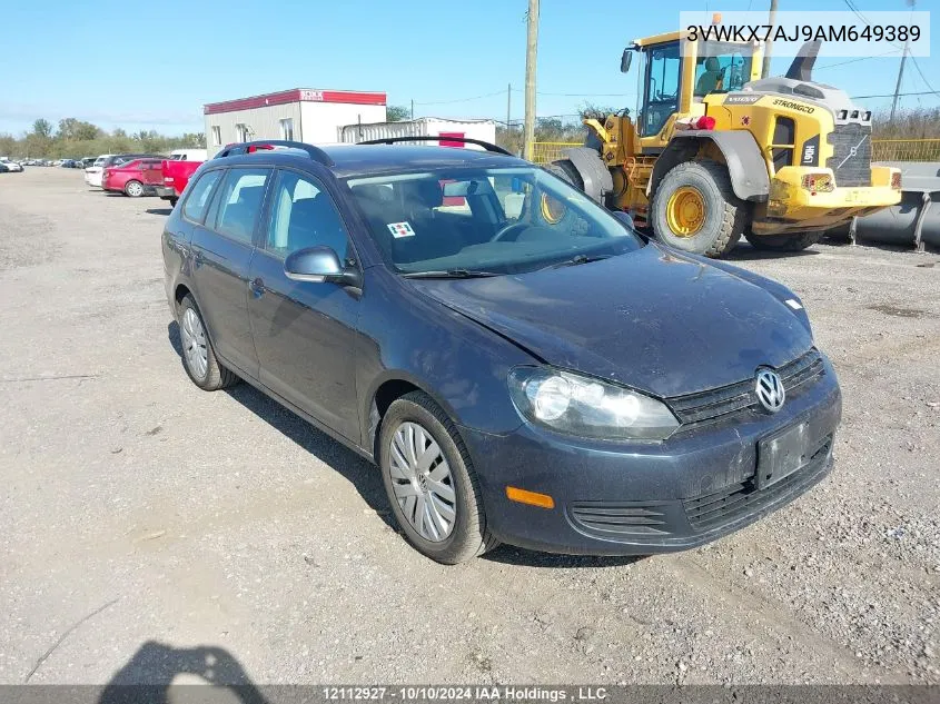 2010 Volkswagen Golf Wagon VIN: 3VWKX7AJ9AM649389 Lot: 12112927