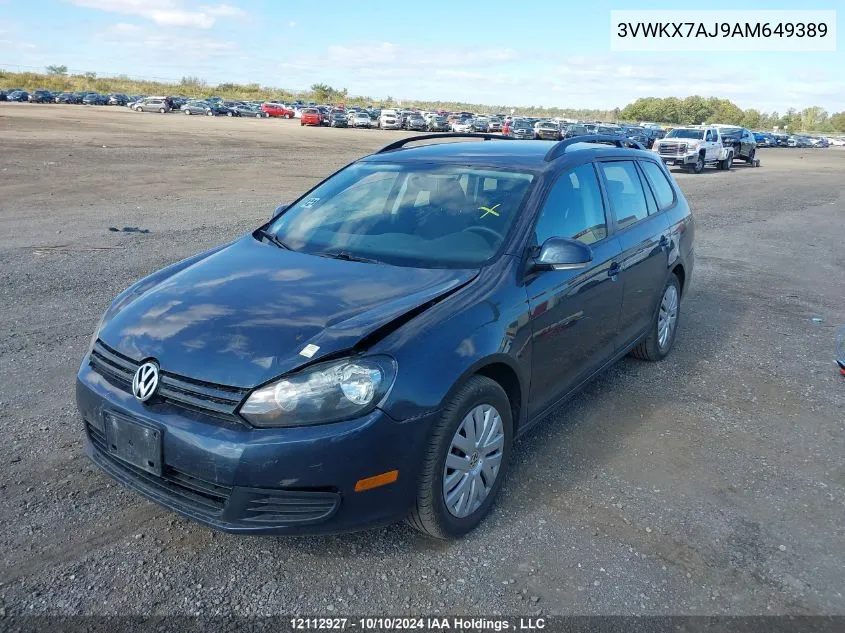 2010 Volkswagen Golf Wagon VIN: 3VWKX7AJ9AM649389 Lot: 12112927