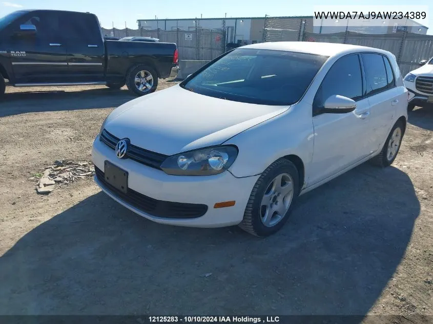 2010 Volkswagen Golf VIN: WVWDA7AJ9AW234389 Lot: 12125283