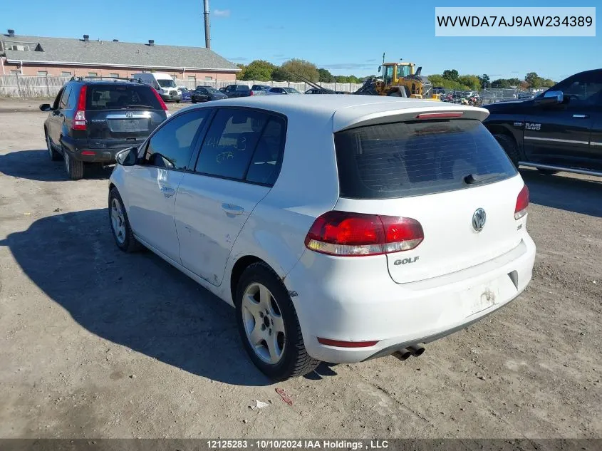 WVWDA7AJ9AW234389 2010 Volkswagen Golf