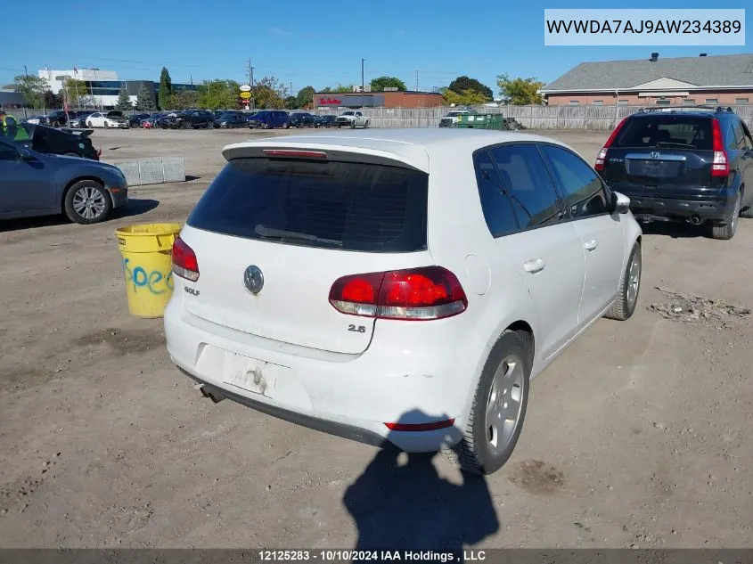 2010 Volkswagen Golf VIN: WVWDA7AJ9AW234389 Lot: 12125283