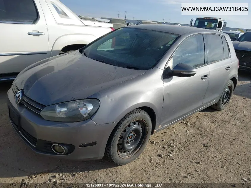 WVWNM9AJ3AW318425 2010 Volkswagen Golf