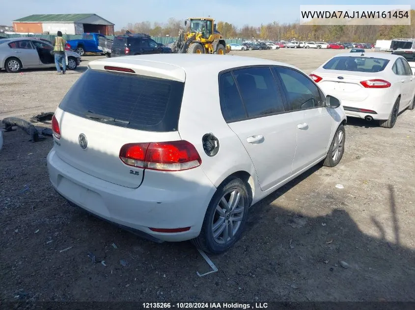 2010 Volkswagen Golf VIN: WVWDA7AJ1AW161454 Lot: 12135266