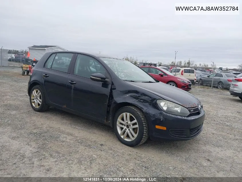 2010 Volkswagen Golf VIN: WVWCA7AJ8AW352784 Lot: 12141831