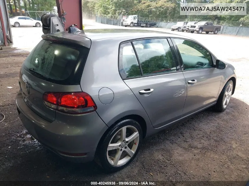 2010 Volkswagen Golf 4-Door VIN: WVWDA7AJ5AW245471 Lot: 40245938