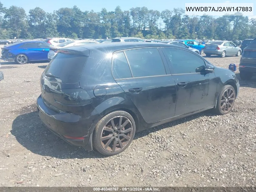 WVWDB7AJ2AW147883 2010 Volkswagen Golf 4-Door