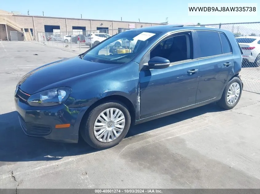 2010 Volkswagen Golf 4-Door VIN: WVWDB9AJ8AW335738 Lot: 40501274