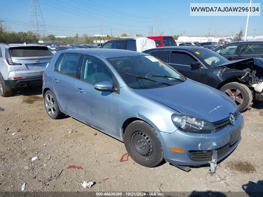 WVWDA7AJ0AW296134 2010 Volkswagen Golf