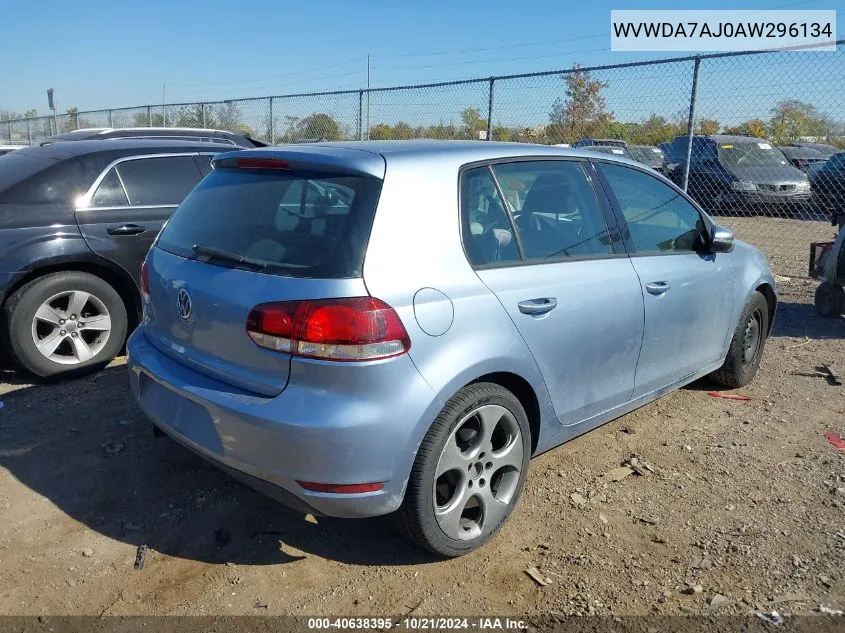 2010 Volkswagen Golf VIN: WVWDA7AJ0AW296134 Lot: 40638395