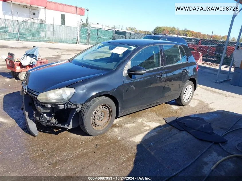 WVWDA7AJXAW098726 2010 Volkswagen Golf 4-Door