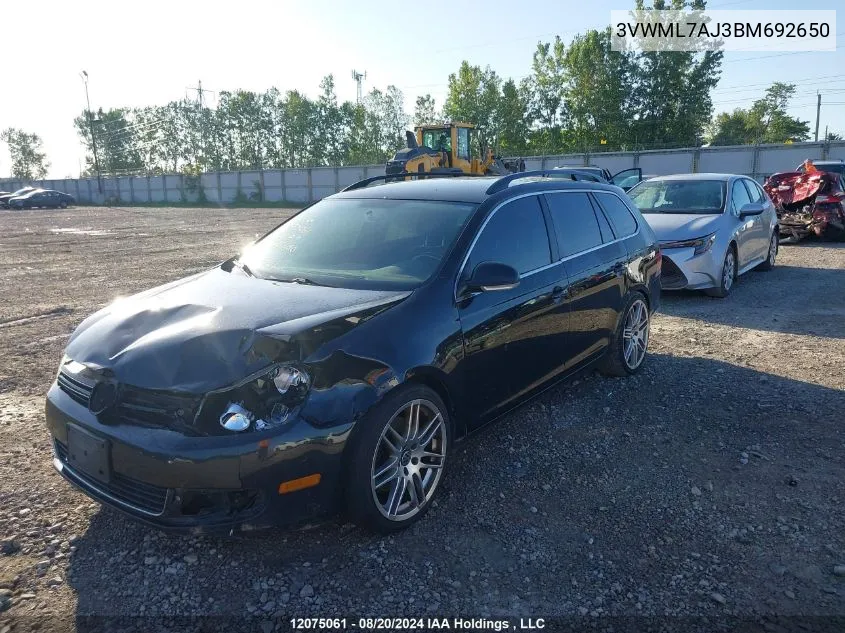 3VWML7AJ3BM692650 2011 Volkswagen Golf