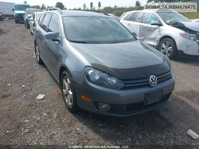 2011 Volkswagen Golf Wagon VIN: 3VWML7AJ8BM676475 Lot: 12105674