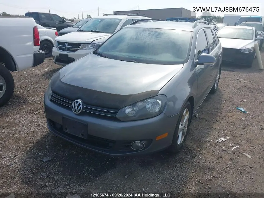 2011 Volkswagen Golf Wagon VIN: 3VWML7AJ8BM676475 Lot: 12105674