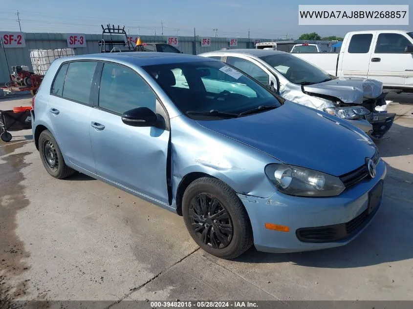 2011 Volkswagen Golf 2.5L 4-Door VIN: WVWDA7AJ8BW268857 Lot: 39482015