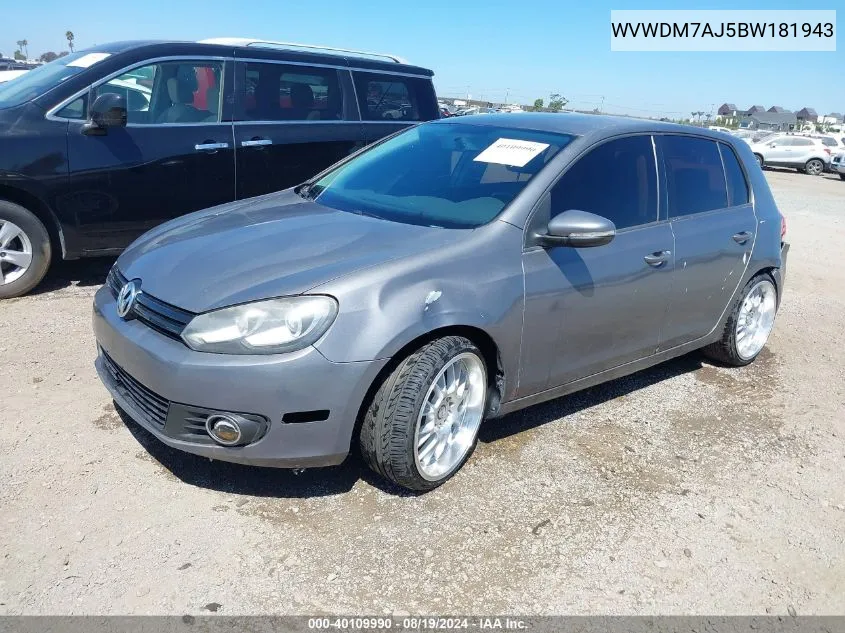 WVWDM7AJ5BW181943 2011 Volkswagen Golf Tdi 4-Door