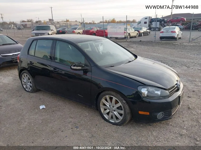 2011 Volkswagen Golf Tdi 4-Door VIN: WVWDM7AJ7BW144988 Lot: 40411931