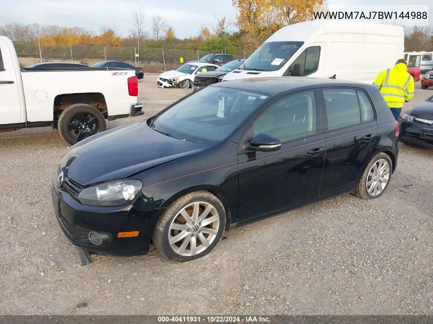 2011 Volkswagen Golf Tdi 4-Door VIN: WVWDM7AJ7BW144988 Lot: 40411931