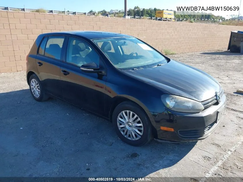 2011 Volkswagen Golf 2.5L 4-Door VIN: WVWDB7AJ4BW150639 Lot: 40502519