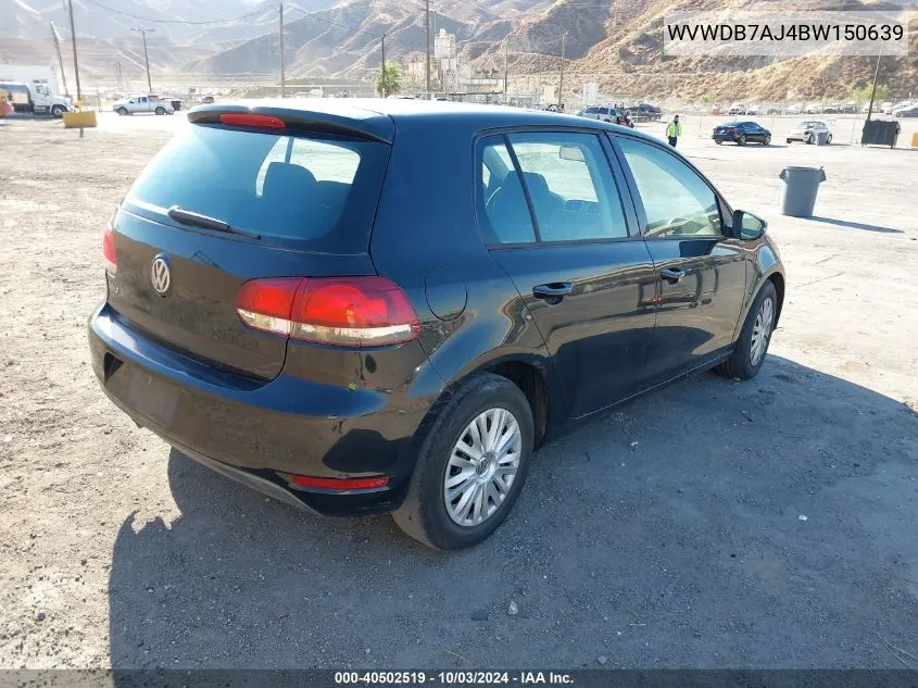 2011 Volkswagen Golf 2.5L 4-Door VIN: WVWDB7AJ4BW150639 Lot: 40502519